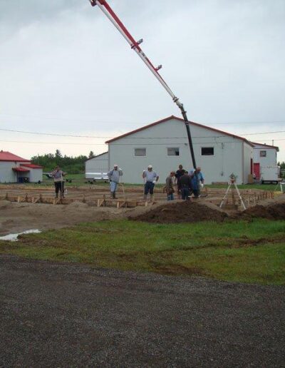 Stages of hangar erection