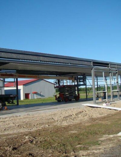 Stages of hangar erection