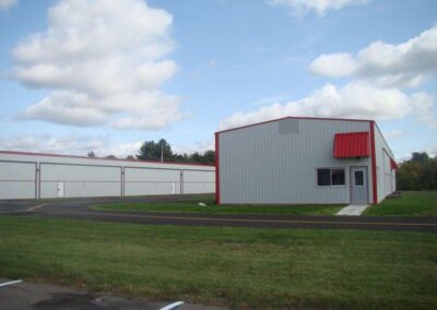 Stages of hangar erection