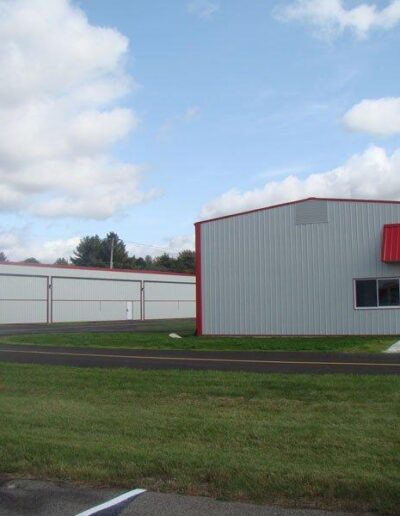 Stages of hangar erection